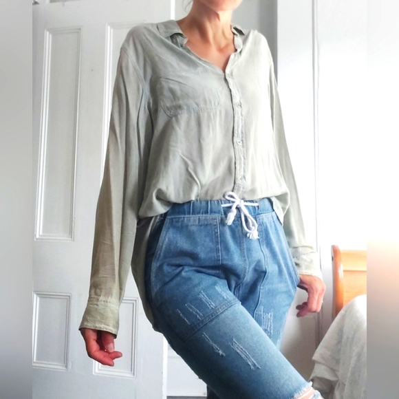 Velvet Heart Sage Shirt Rayon Lrg - Picture 4 of 8